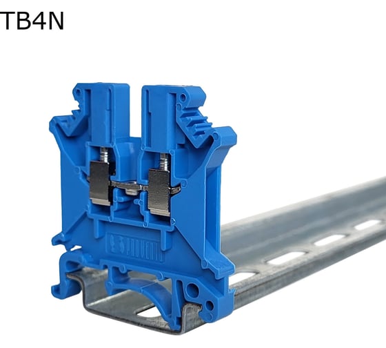 Изображение товара Клемма винтовая проходная Провенто 2 контакта 4 мм2, синяя, 50 шт TB4N