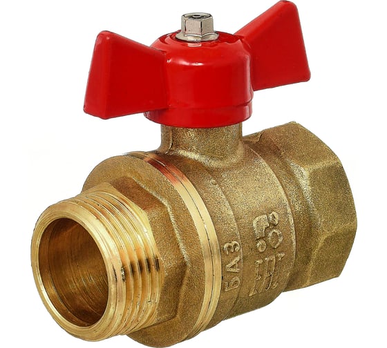 Изображение товара Шаровой кран БАЗ 11Б27п1 DN20 PN40 вр/нр бабочка, серия Standart БАЗ.А31.1.20.НГ.40