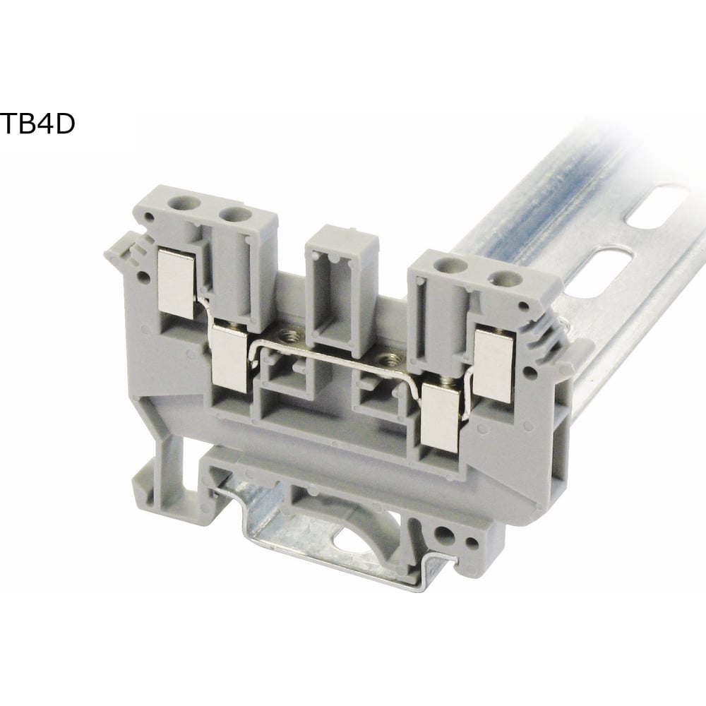 Изображение товара Клемма винтовая проходная Провенто 4 контакта, 4 мм2, серая, 33 шт TB4D