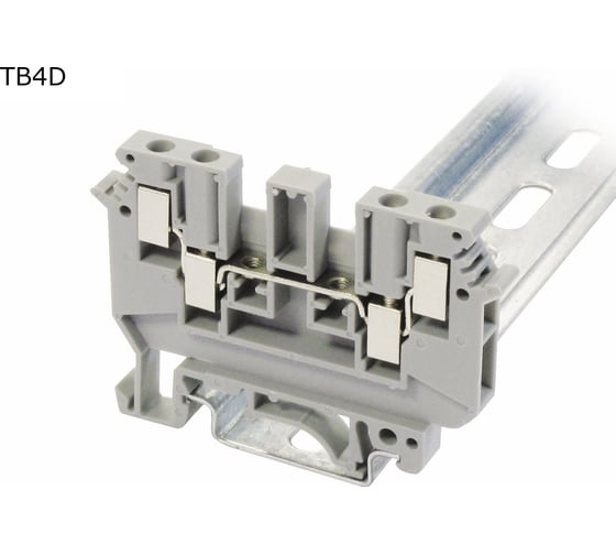 Изображение товара Клемма винтовая проходная Провенто 4 контакта, 4 мм2, серая, 33 шт TB4D
