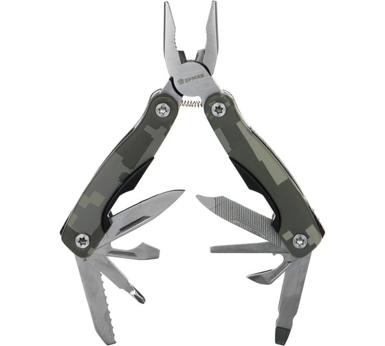 Изображение товара Многофункциональный инструмент ЕРМАК 15 функций 10,5см, нерж.сталь 118-152