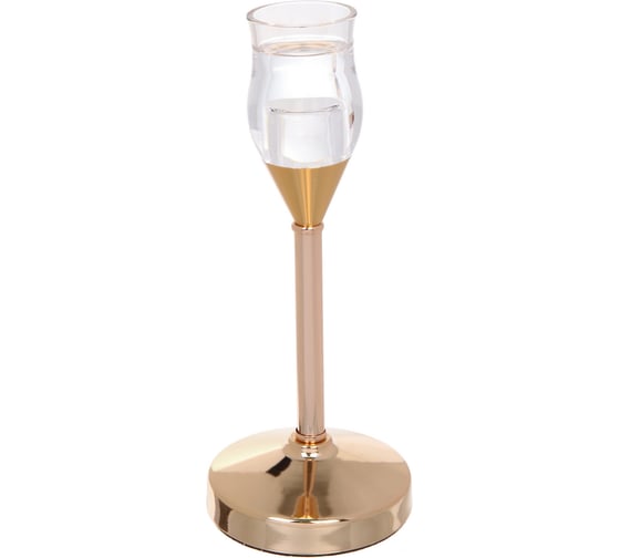 Изображение товара Подсвечник Серпантин GLASS 3,3х9х22 см, Золото 114-457