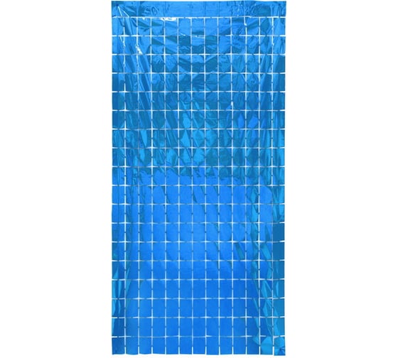 Изображение товара Фольгированный занавес Серпантин Прямоугольник 1х2 м, глянец, синий 215-520