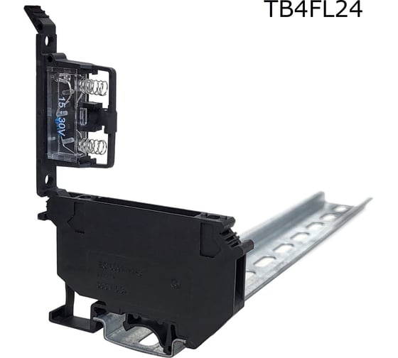 Изображение товара Клемма винтовая Провенто с держателем предохранителя рычажного типа и индикатором 4 мм2, черная, 30 шт TB4FL24