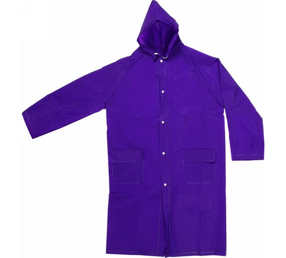 Изображение товара Дождевик-плащ Добросад 140 Мкрн 110см "Урал" с капюшоном и завязками, на кнопках, фиолетовый 786-356