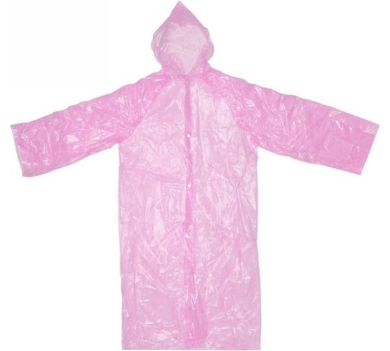 Изображение товара Дождевик-плащ Добросад 25 Мкрн 110*65см "Ветерок" с капюшоном, на кнопках, розовый 786-546