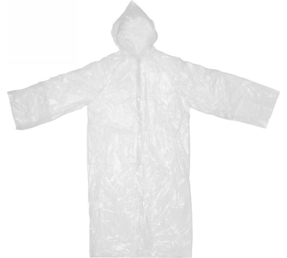 Изображение товара Дождевик-плащ Добросад 25 Мкрн 110*65см "Ветерок" с капюшоном, на кнопках, белый 786-547