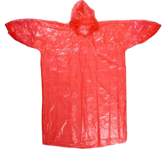 Изображение товара Дождевик Добросад 20 Мкрн 115см "Классик" с капюшоном и завязками, красный 786-364