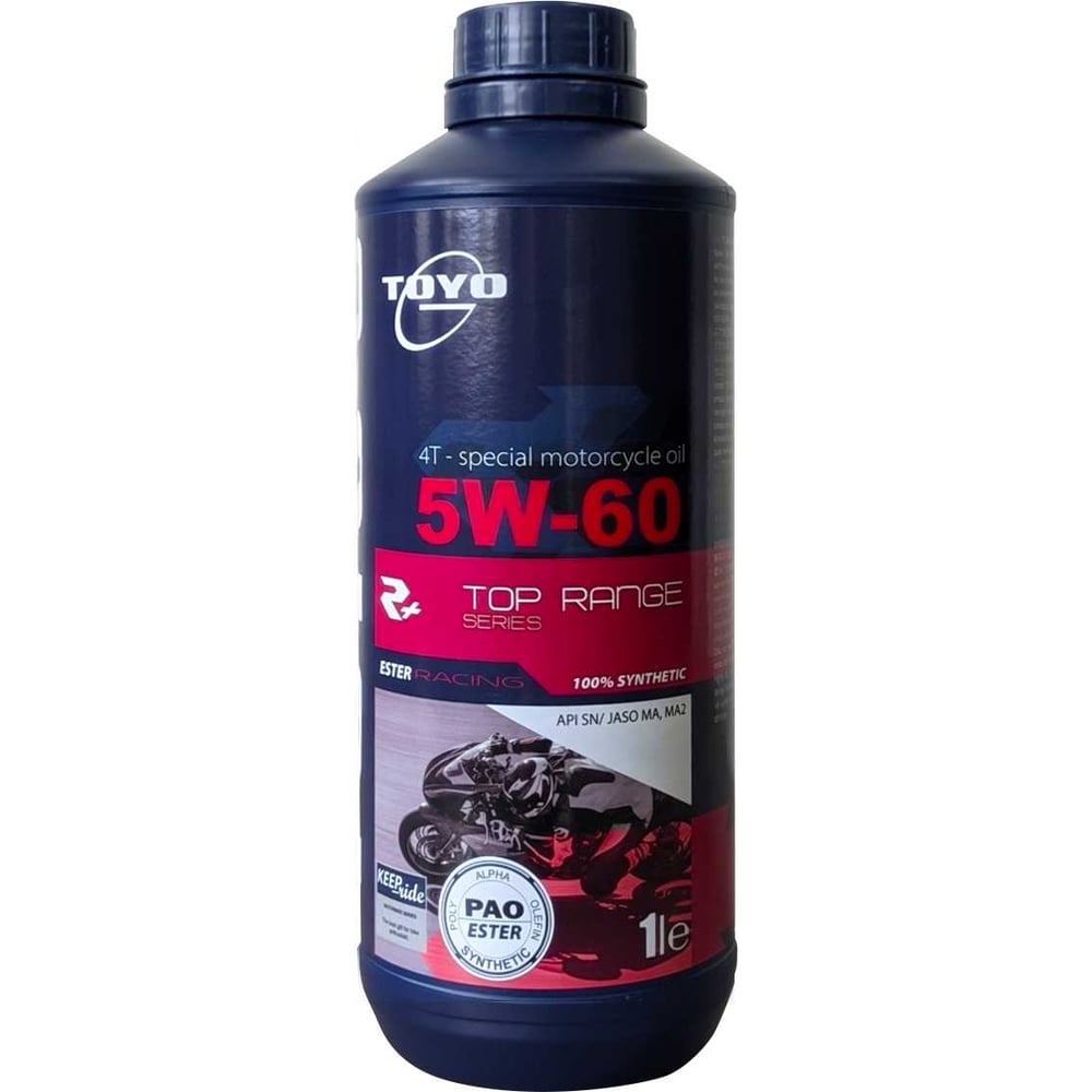 Масло Top Range 4T SAE 5W-60, API SN, R+, 1 л Toyo 9555131407347