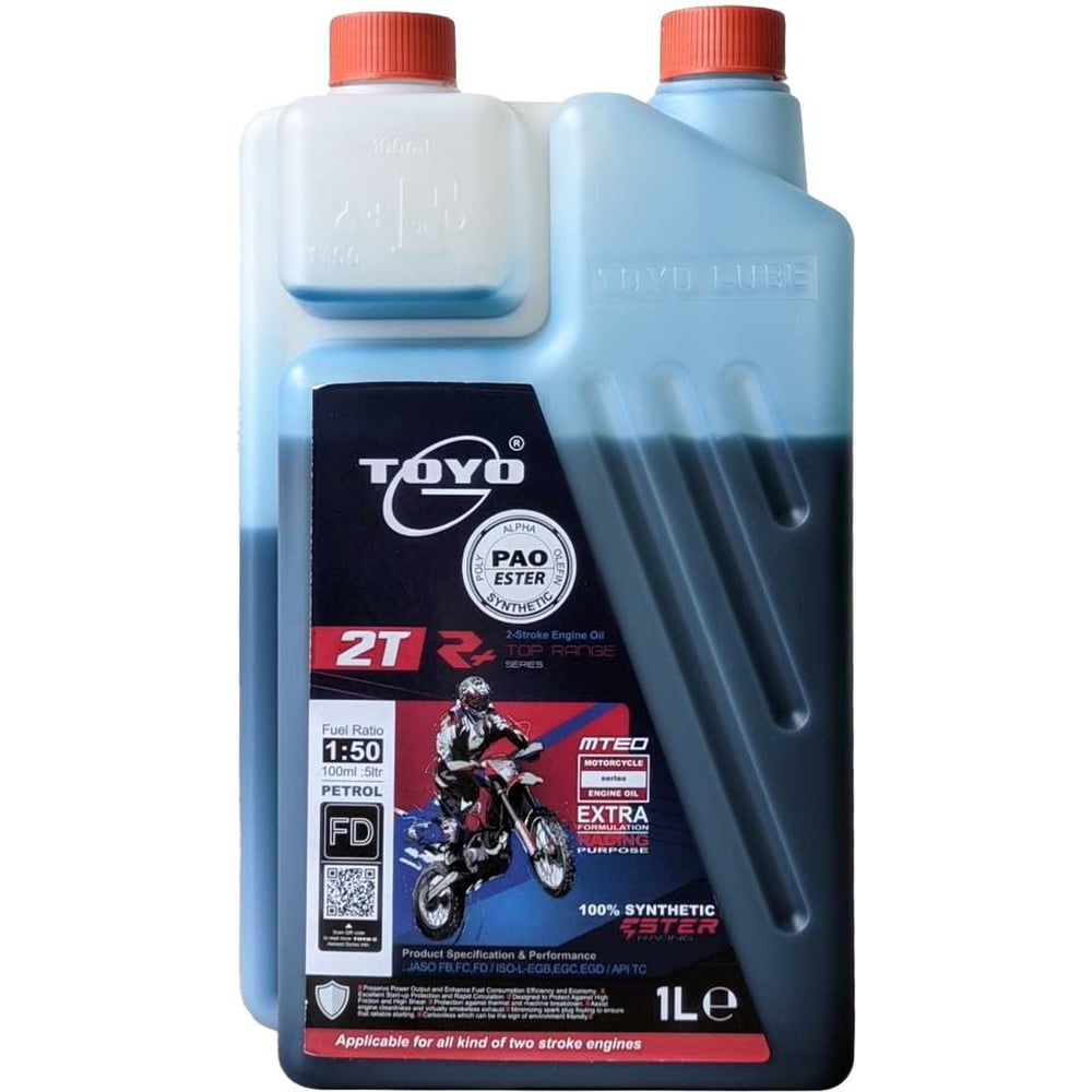 Изображение товара Масло Top Range 2T SAE PRE-MIX, API TC, R+, 1 л Toyo 9555131400171 Изображение товара Масло Top Range 2T SAE PRE-MIX, API TC, R+, 1 л Toyo 9555131400171