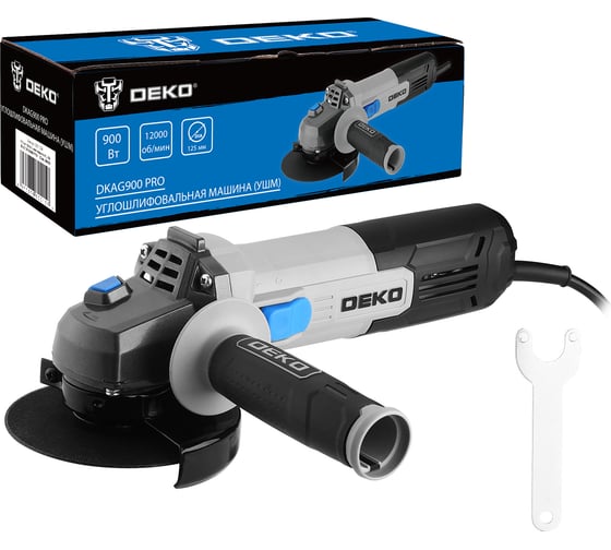 Изображение товара Углошлифовальная машина (УШМ) DEKO DKAG900 PRO, 125мм, 900 Вт 085-1054