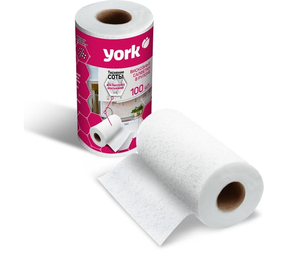 Изображение товара Вискозная салфетка YORK 100 шт. в рулоне 25х22,5 020430