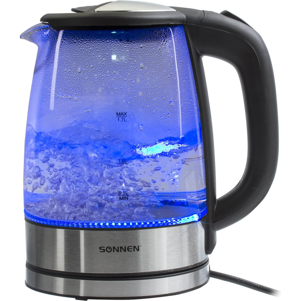Изображение товара Электрический чайник SONNEN KT-1788 1,7л стекло черный