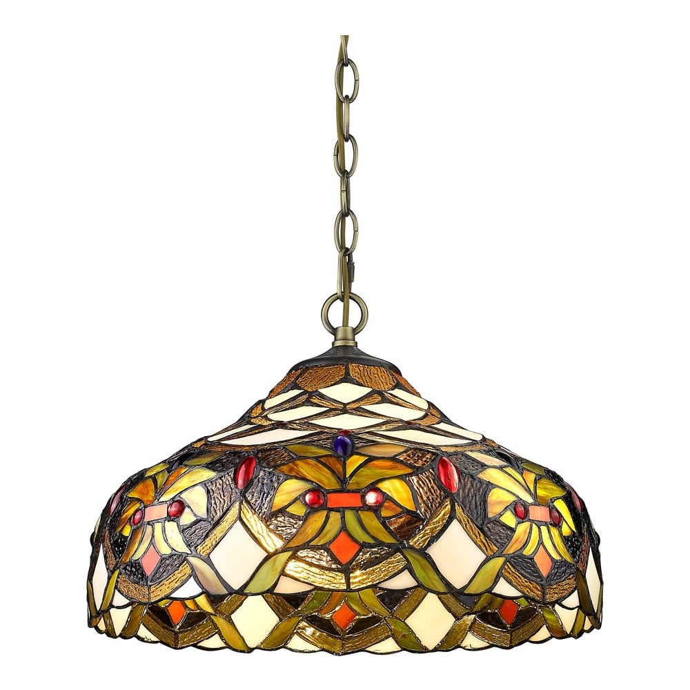 Изображение товара Подвесной светильник Velante 831-806-02 декоративный бронза с цветным плафоном