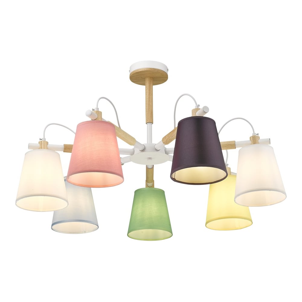 Изображение товара Потолочная люстра Velante 226-003-07 современный дизайн разноцветные плафоны