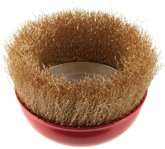 Изображение товара Щетка крацовка для УШМ, чашечная, витая, латунированная, М14, 125 мм GREPP 209-125