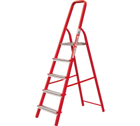 Изображение товара Стремянка Новая Высота сталь/алюминий 5 ступеней, красная 1130105-033