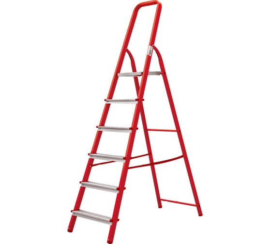 Изображение товара Стремянка Новая Высота сталь/алюминий 6 ступеней, красная 1130106-033