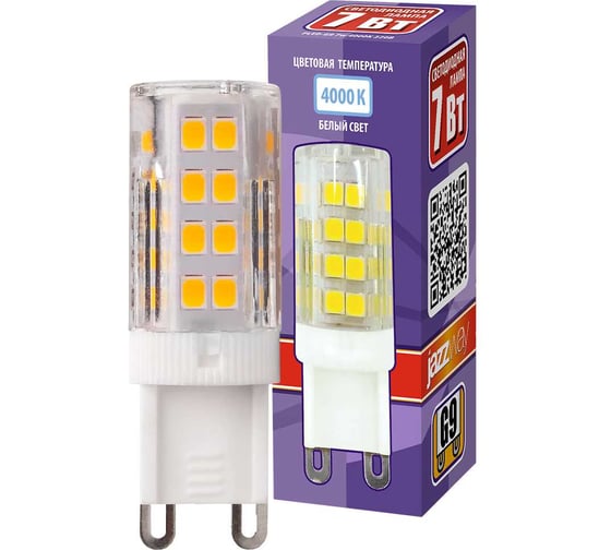 Изображение товара Светодиодная лампа Jazzway PLED-G9 7Вт капсульная 4000К нейтральный белый G9 400лм 175-240В пластик d16х50мм 1039095B
