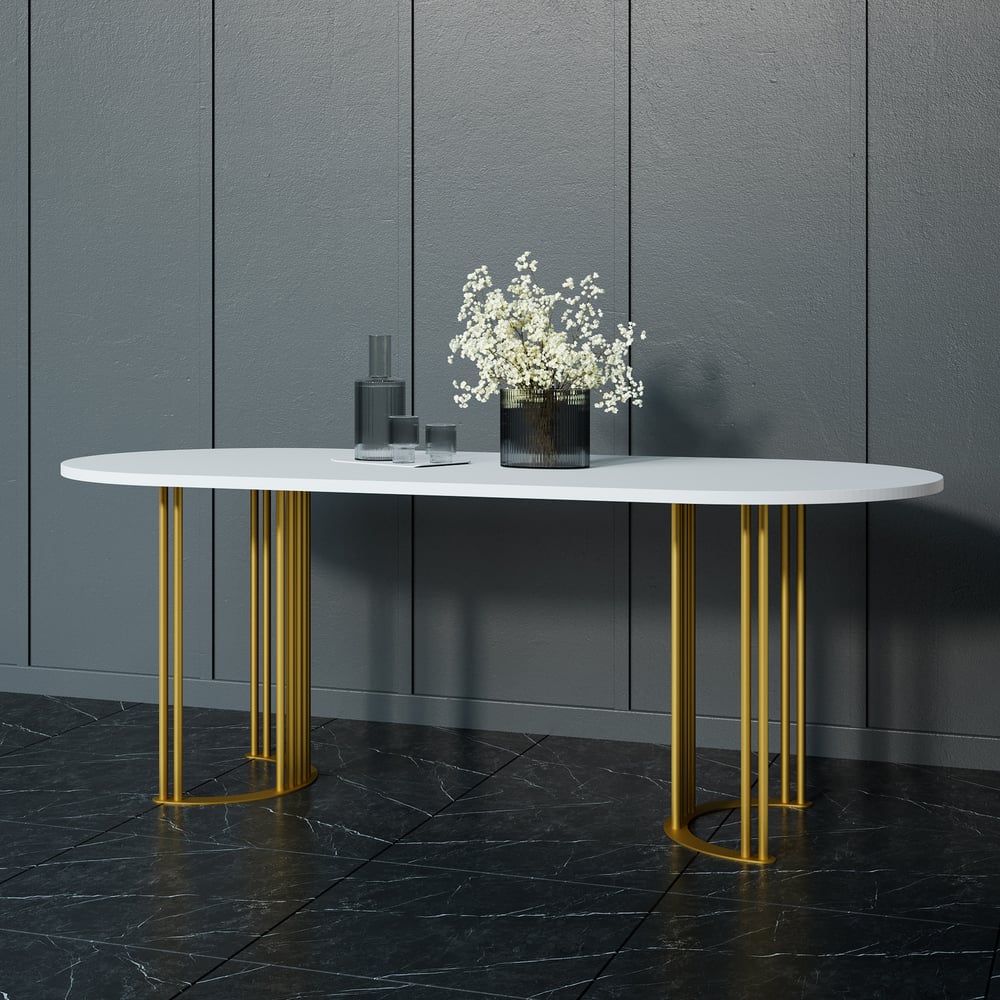 Изображение товара Овальный стол с металлическим подстольем GENGLASS VIOLUR GGT-20-1-3-20090