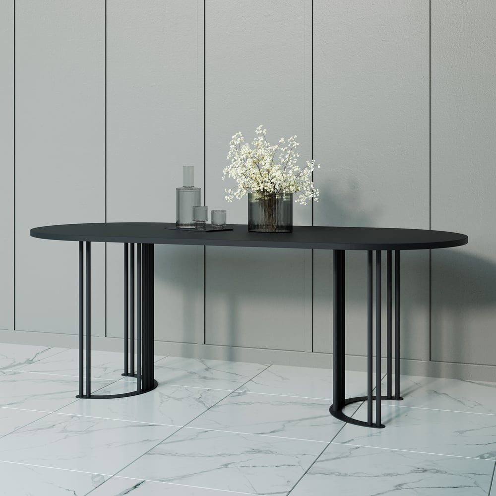 Изображение товара Овальный стол с металлическим подстольем GENGLASS VIOLUR GGT-20-2-2-20090