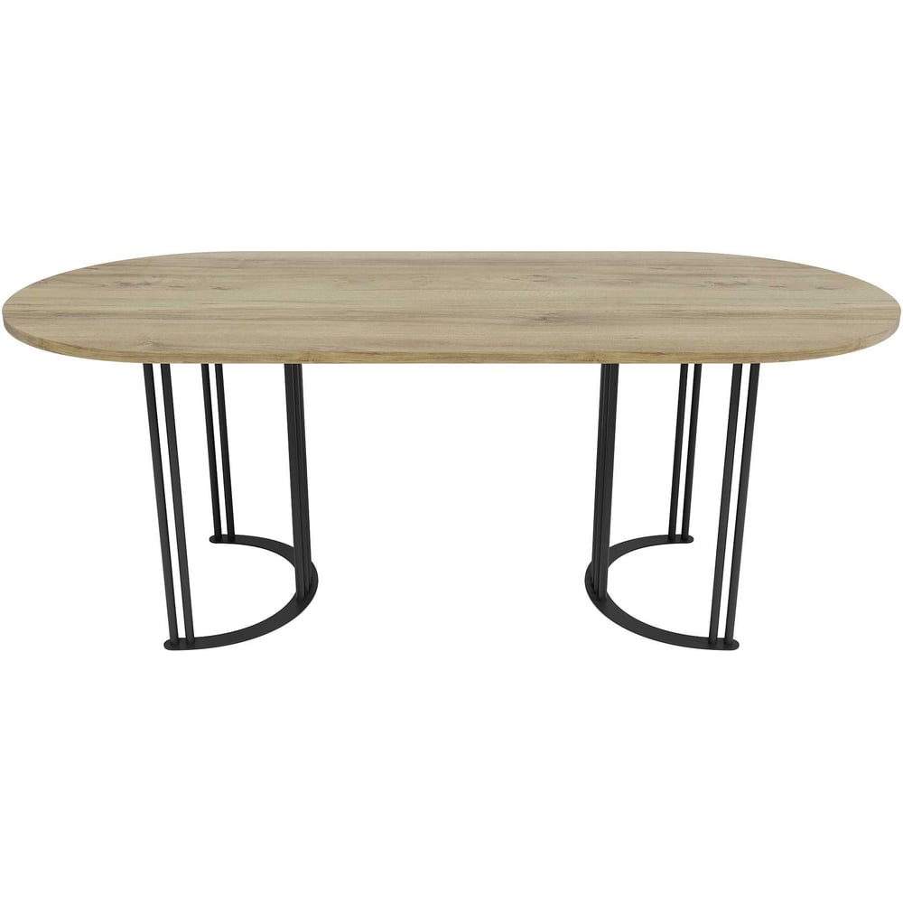 Изображение товара Овальный стол с металлическим подстольем GENGLASS VIOLUR GGT-20-2-1-20090 2000х900х750 мм стильный 