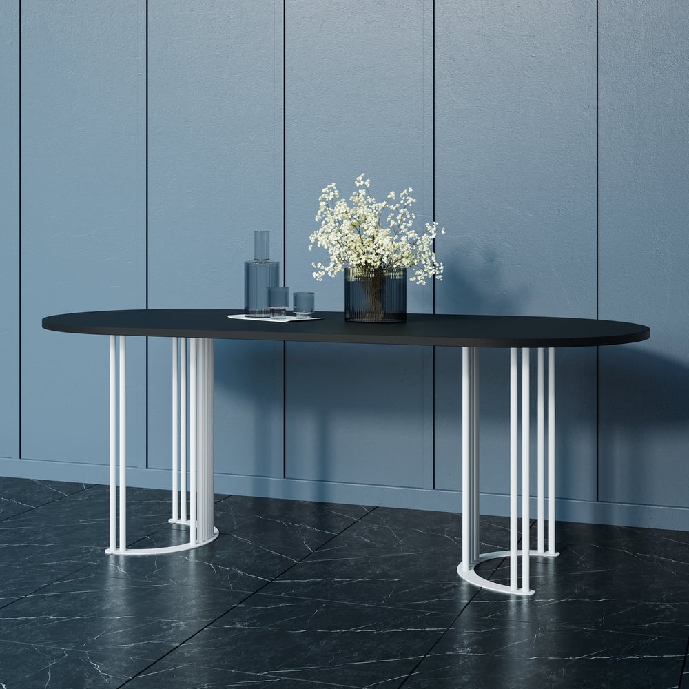 Изображение товара Овальный стол с металлическим подстольем GENGLASS VIOLUR GGT-20-3-2-20090