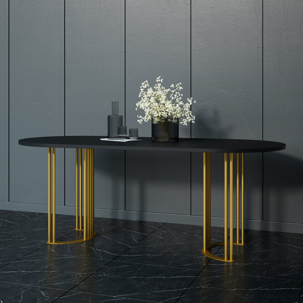 Изображение товара Овальный стол GENGLASS VIOLUR с металлическим каркасом 2000х900 мм