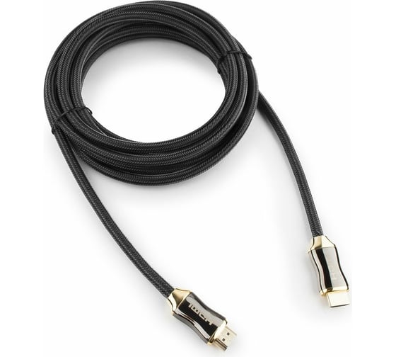 Изображение товара Кабель Cablexpert HDMI 19M/19M, v2.0, медь, серия Platinum, позол.контакты, оплетка, 4.5м, черный, блистер, CC-P-HDMI03-4.5M