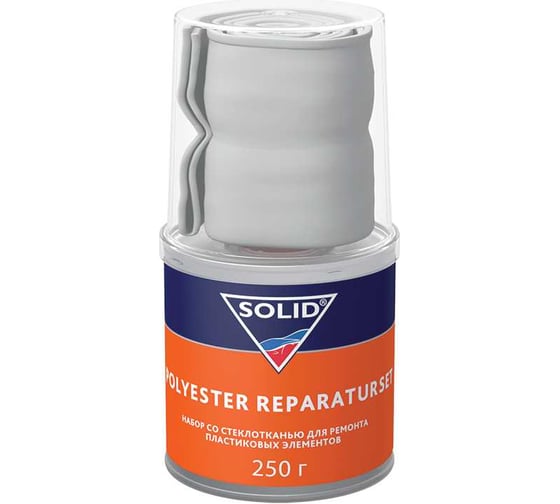 Изображение товара Набор для ремонта пластика + стекломат SOLID POLYESTER REPARATURSET - (250 гр) 0,25 м² 364.0250