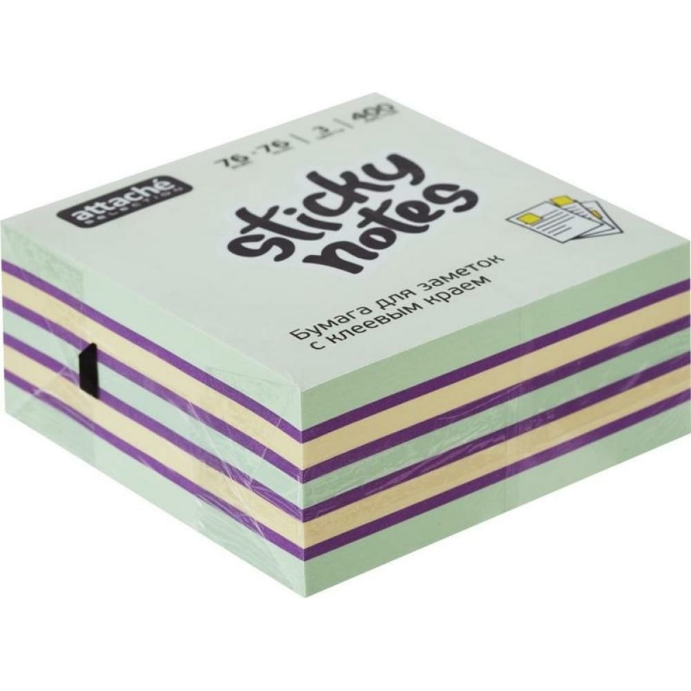 Блок-кубик Attache Selection блокнот для зарисовок art creation 21х30 см 80 л 140 г твердая обложка фиолетовый пастельный