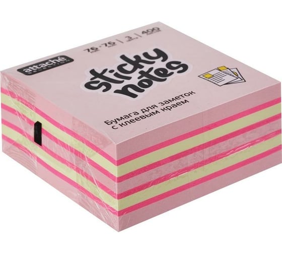 Изображение товара Блок-кубик Attache Selection куб 76х76, розовый, 400 листов 383721