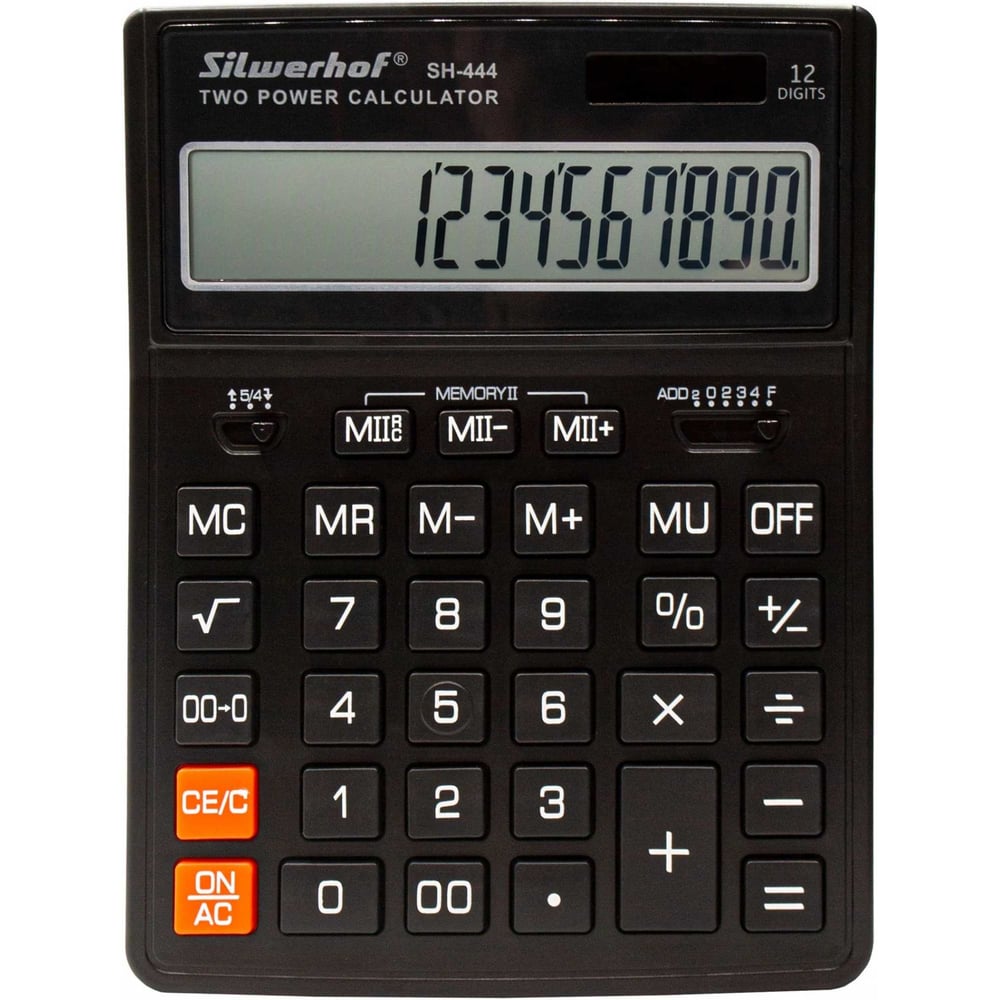 Изображение товара Калькулятор настольный Silwerhof SH-444 черный, 12-разрядный