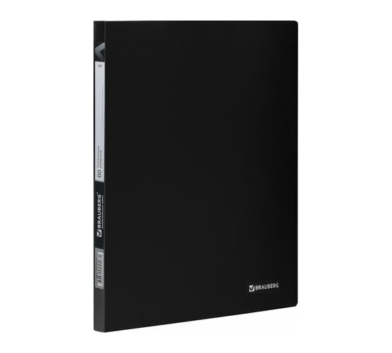 Изображение товара Папка BRAUBERG Office 60 вкладышей, черная, 0.6 мм, 222637
