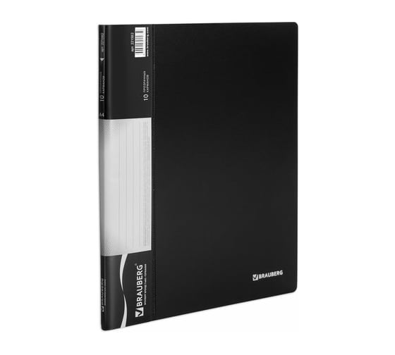 Изображение товара Папка BRAUBERG Стандарт 10 вкладышей, черная, 0.5мм, 221592