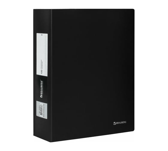 Изображение товара Папка BRAUBERG Office 100 вкладышей, черная, 0.8 мм, 222641