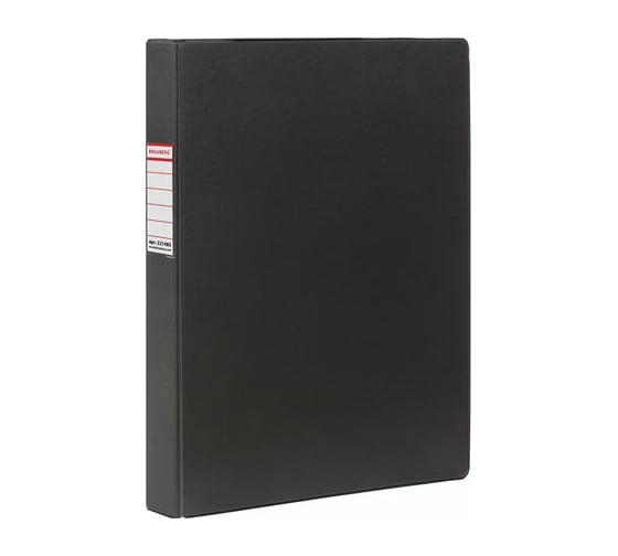 Изображение товара Папка на 4 кольцах BRAUBERG картон/ПВХ, 35 мм, черная, до 250 листов 221483