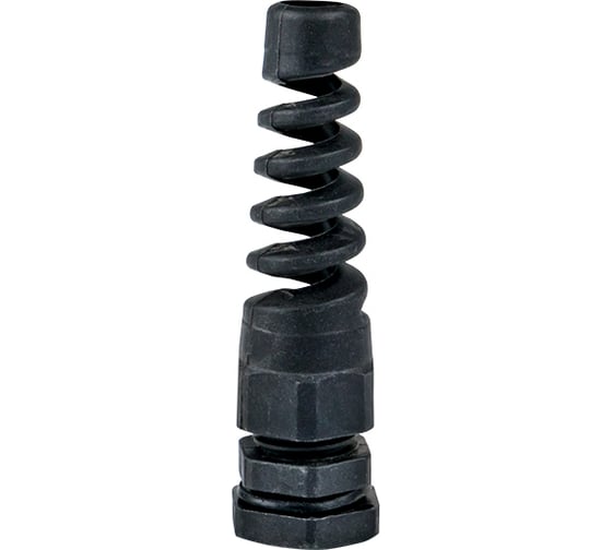 Изображение товара Сальник EKF PG7 IP54, с гибким отводом, d отверстия 11 мм/d провода 3-6,5 мм, черный (100 штук) plc-pg-7-g