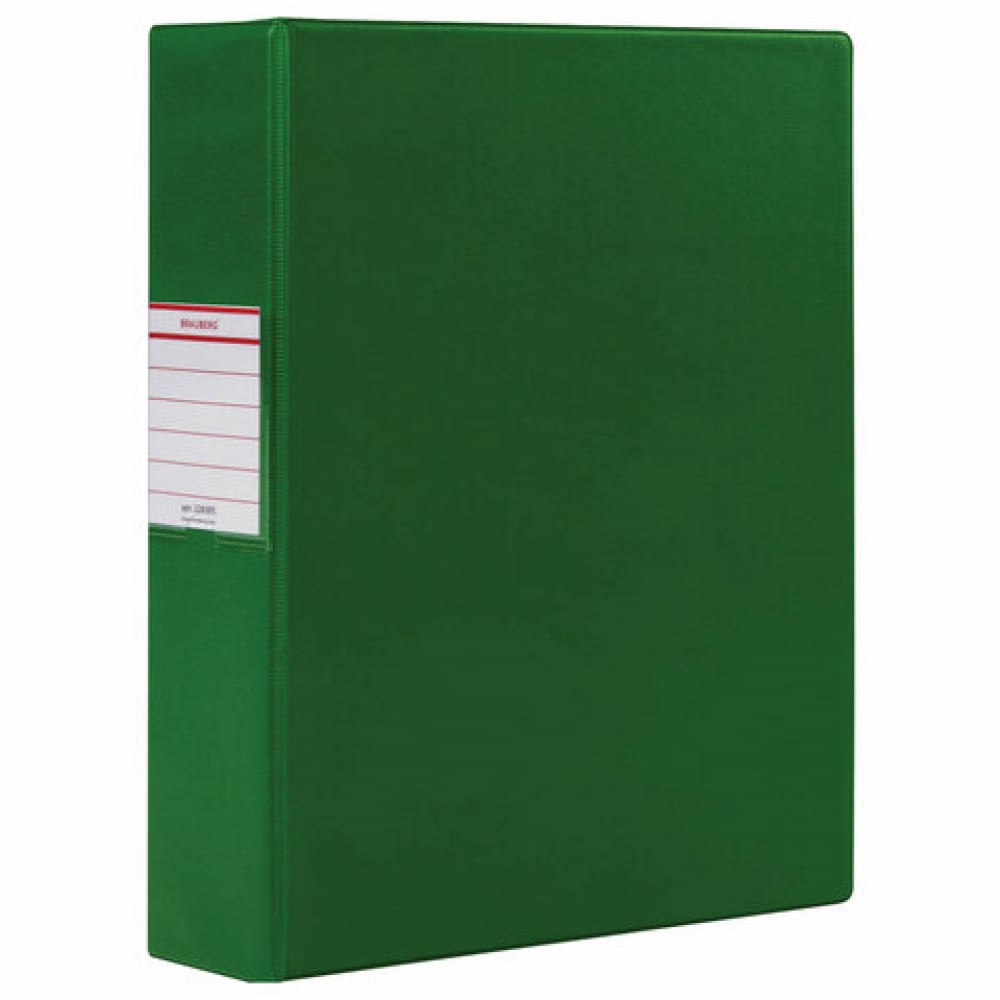 фото Папка на 2 кольцах brauberg картон/пвх, 75 мм, зеленая, до 500 листов 228391
