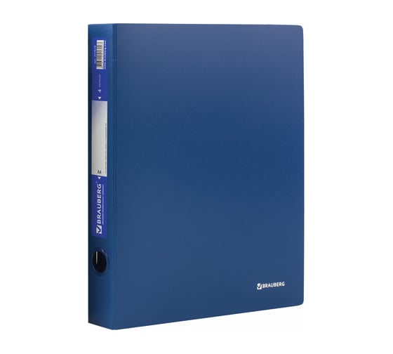 Изображение товара Папка на 4 кольцах BRAUBERG Стандарт 40 мм, синяя, до 300 листов, 0,9 мм 221619