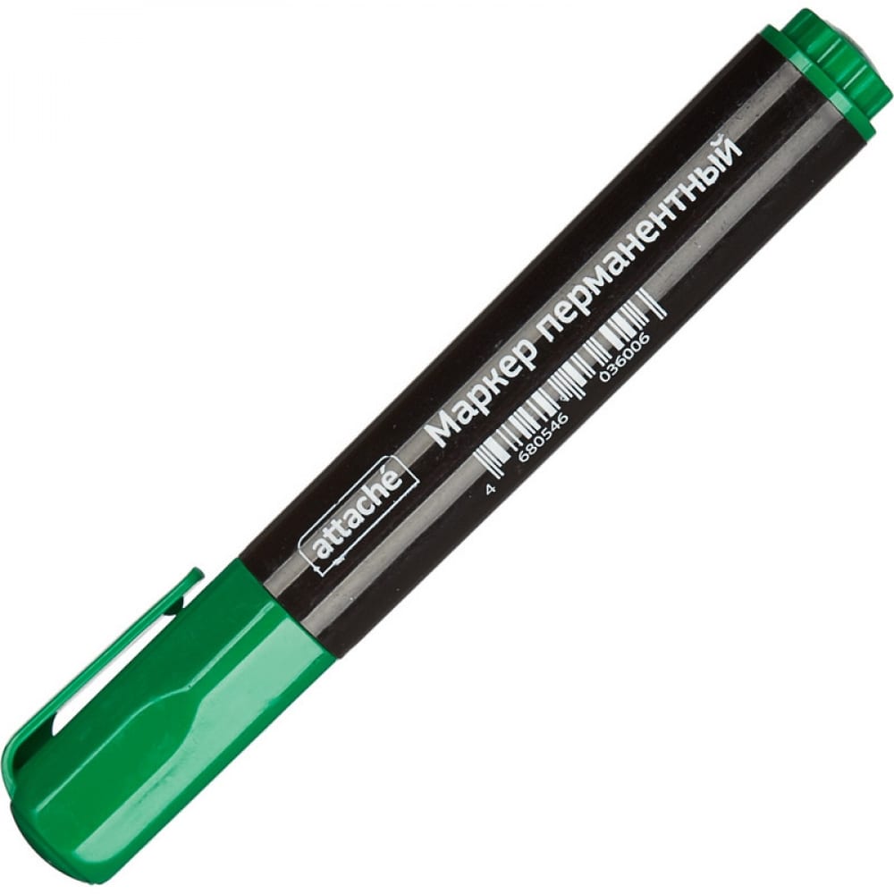 фото Перманентный маркер 12 шт в упаковке attache зеленый 1.5-3 мм скошенный наконечник 916462