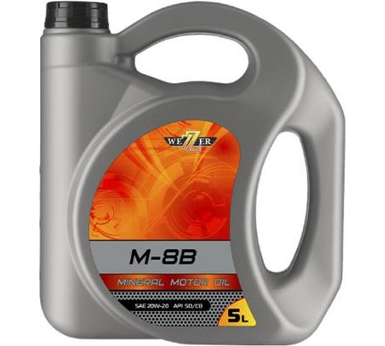 Изображение товара Моторное масло WEZZER М8В минеральное, 5 л 4608585
