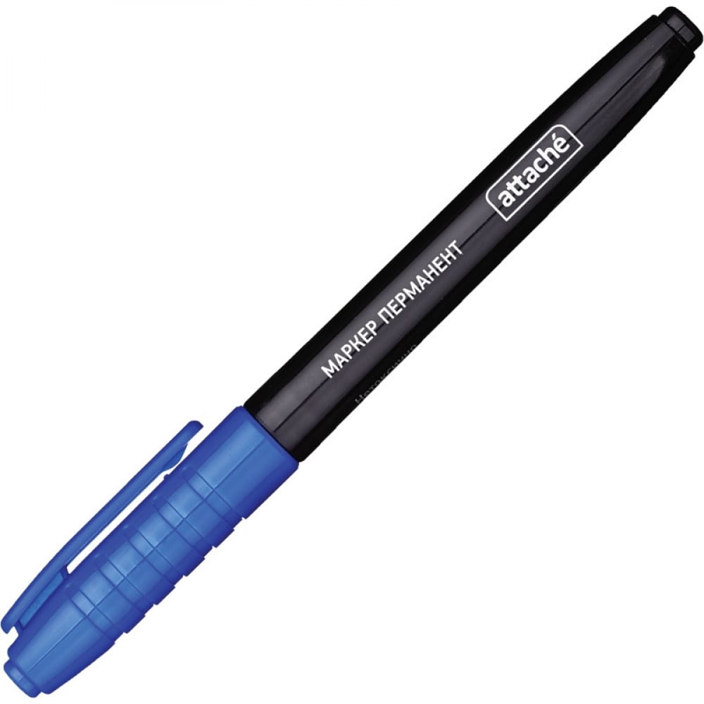 Перманентный маркер Attache маркер перманентный пулевидный 3 мм синий crown multi marker cpm 800