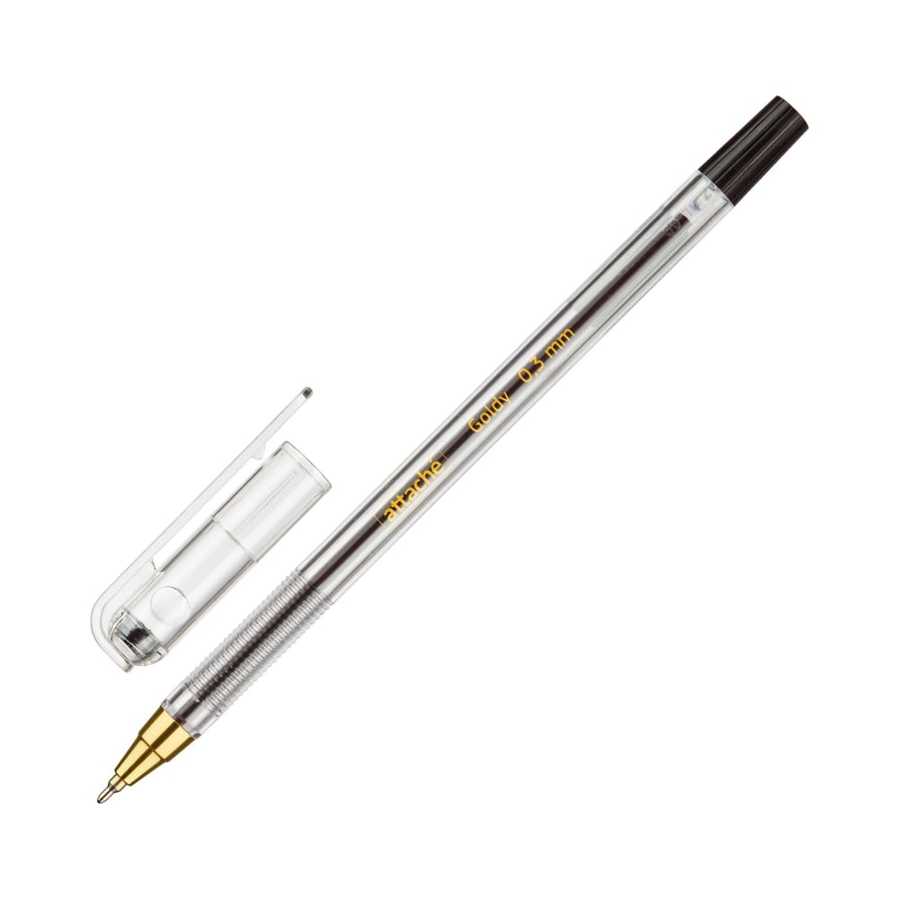 фото Шариковая ручка 12 шт в упаковке attache goldy 03мм черный масляный неавтомат без манжеты 977958