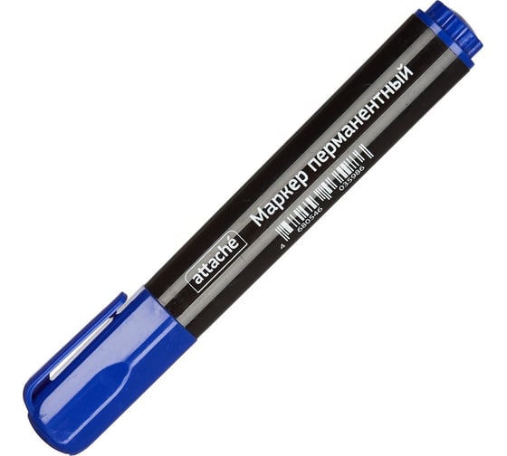 Изображение товара Перманентный маркер Attache синий 1.5-3 мм скошенный наконечник 916460