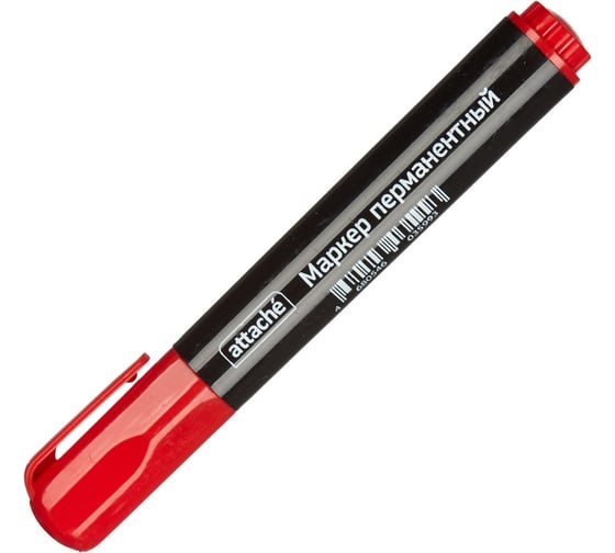 Изображение товара Перманентный маркер Attache красный, 1.5-3 мм, скошенный наконечник 916461