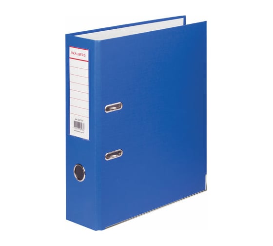 Изображение товара Папка-регистратор BRAUBERG с покрытием из ПВХ, 80 мм, с уголком, синяя 227191