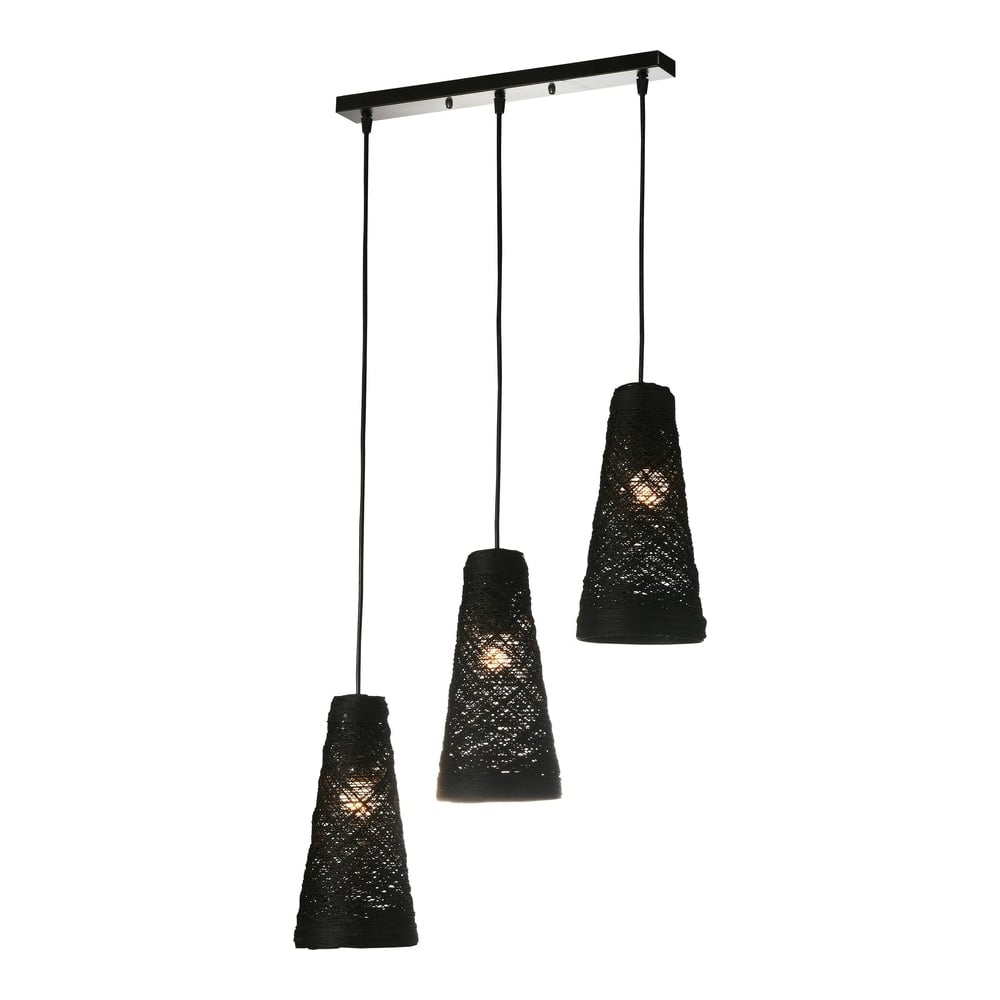 Изображение товара Подвесной светильник Velante 567-726-03 с 3 лампами черный ротанг