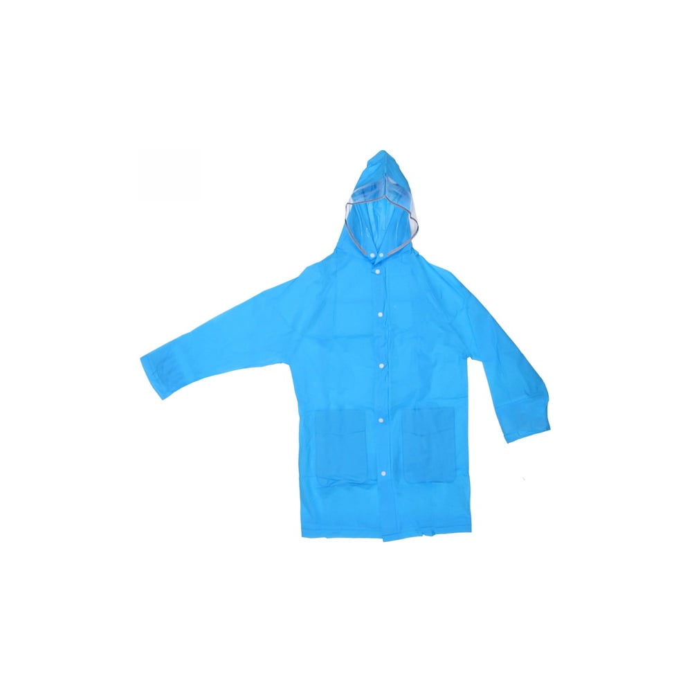 Изображение товара Дождевик-плащ Добросад Rainbow с капюшоном, на молнии, голубой, размер XL