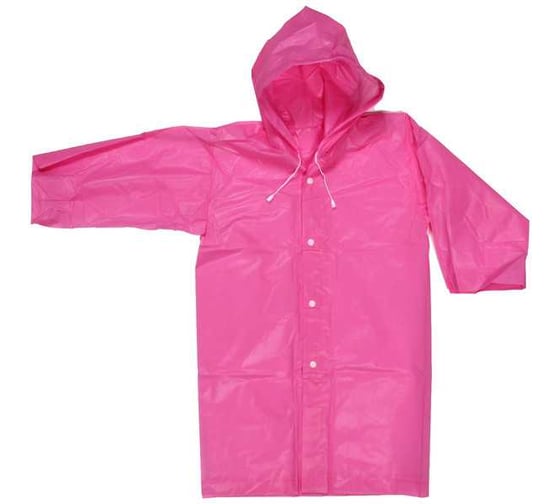 Изображение товара Дождевик-плащ Добросад 120 Мкрн 83см "Радуга" с капюшоном и завязками, на кнопках, розовый 786-361